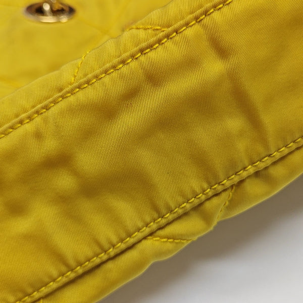 Quilted Nylon Shoulder Bag Yellow