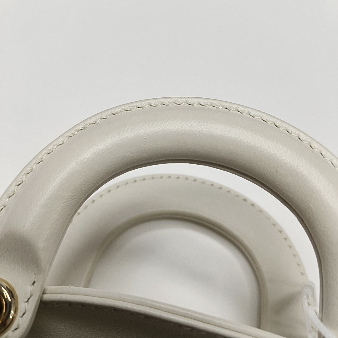 Lady Dior Super Mini Quilted Lambskin White