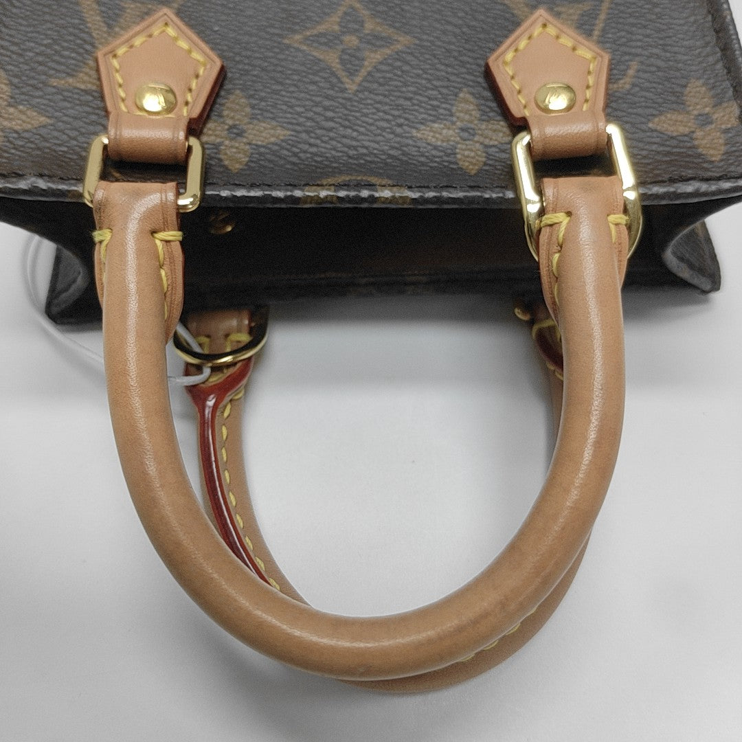 SAC PLAT Mini Monogram Coated Canvas Brown