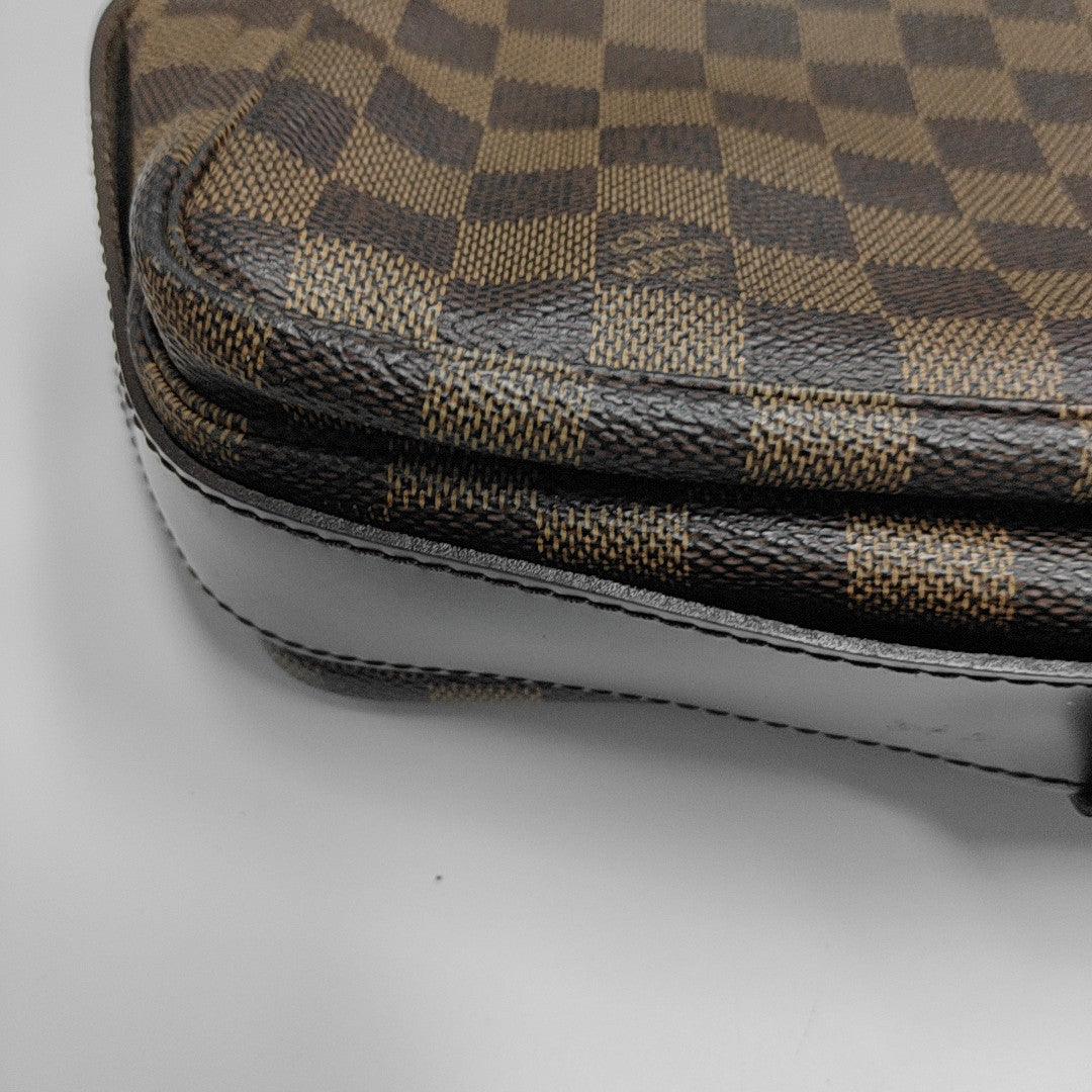 NAVIGLIO Damier Ebene Coated Canvas Brown