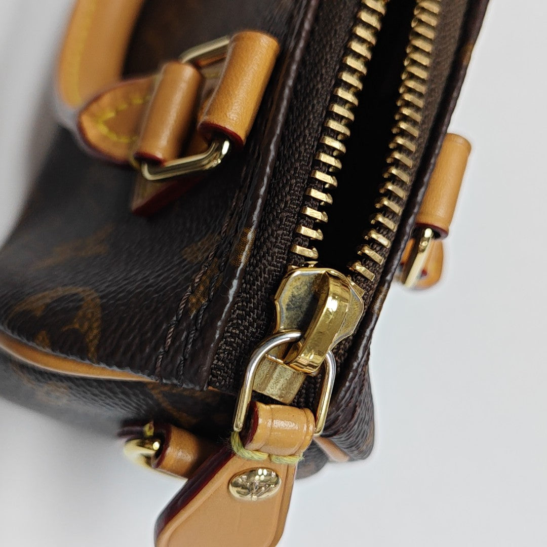 SPEEDY Nano Monogram Coated Canvas Brown