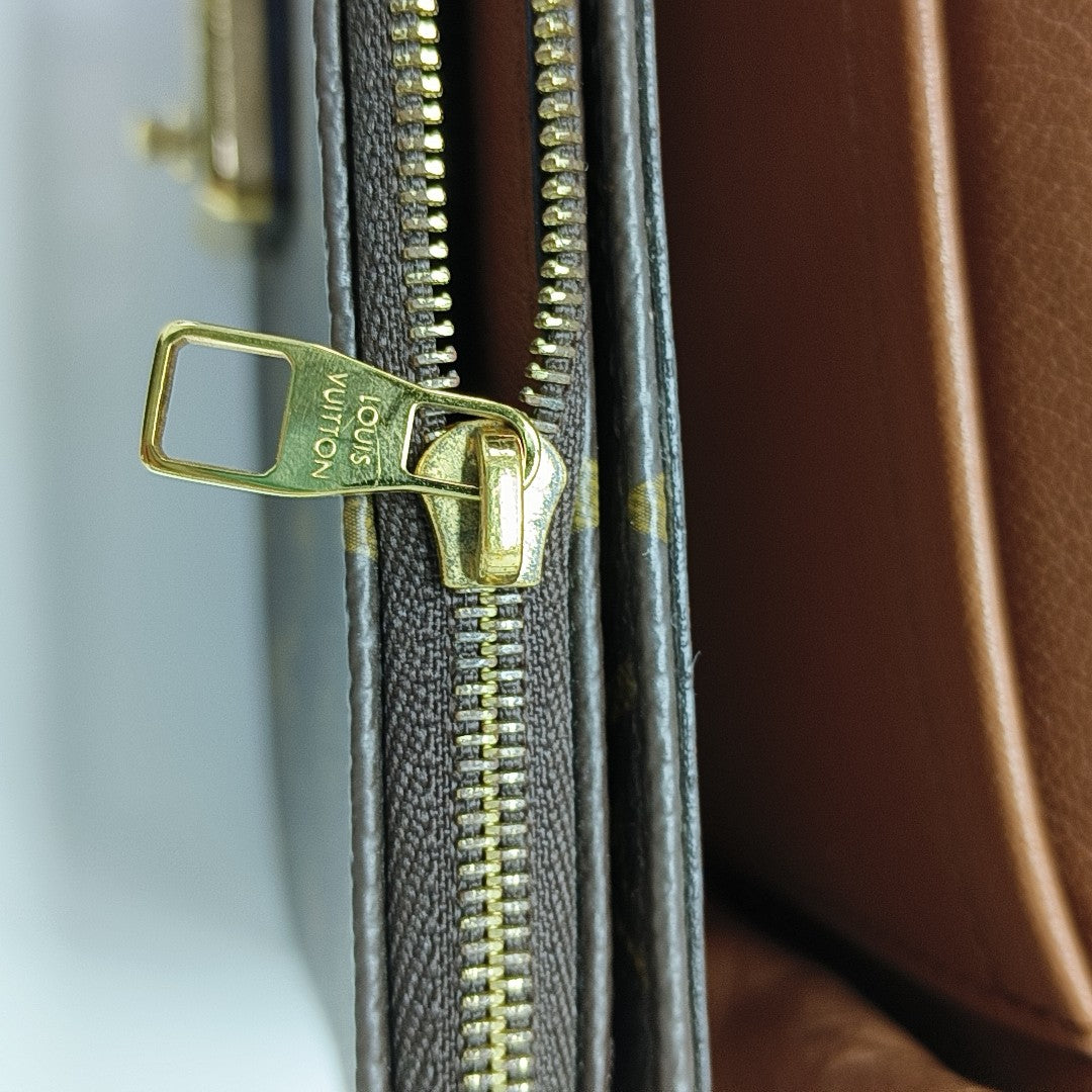 MARCEAU Monogram Coated Canvas Brown
