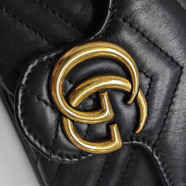 GG Marmont Mini Quilted Calfskin Black