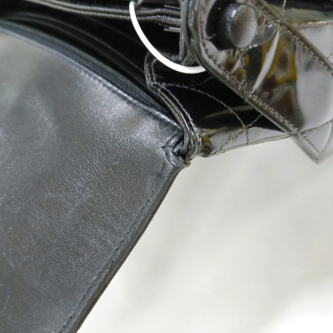Quilted Patent Leather Black