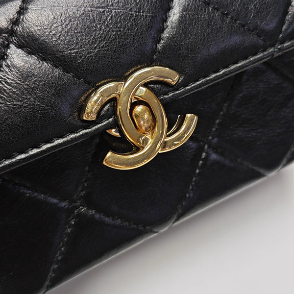 Quilted Calfskin Shoulder Bag Black