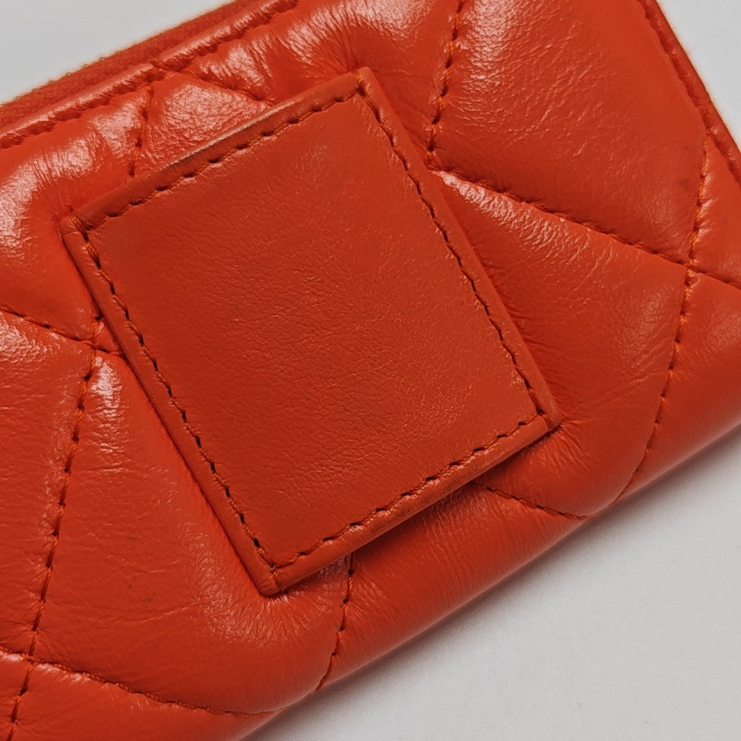 Quilted Lambskin Wallet Orange
