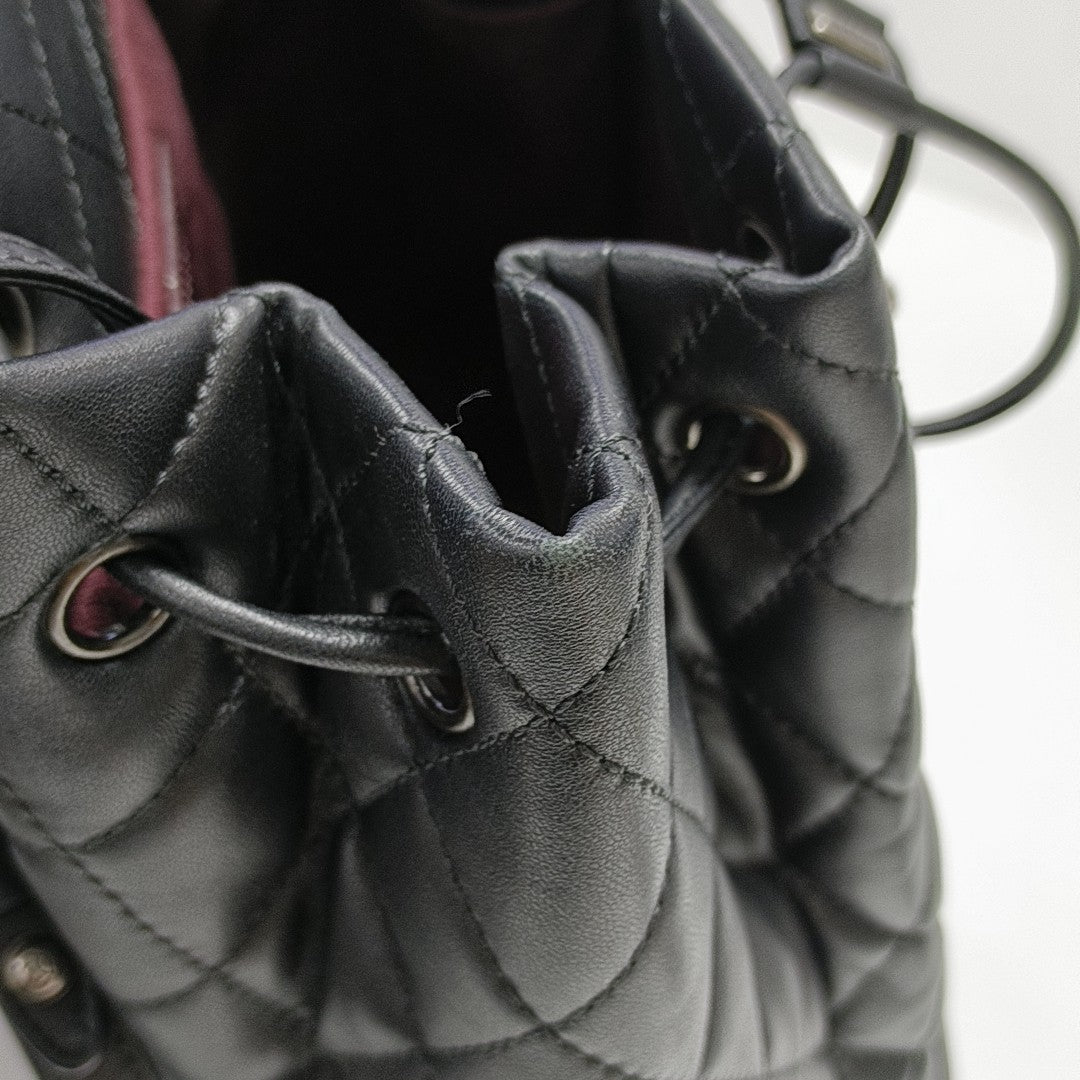Quilted Lambskin Backpack Black
