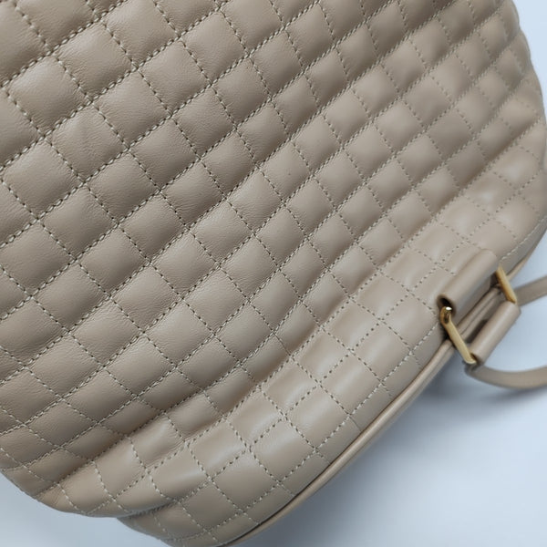 C CHARM Quilted Calfskin Beige