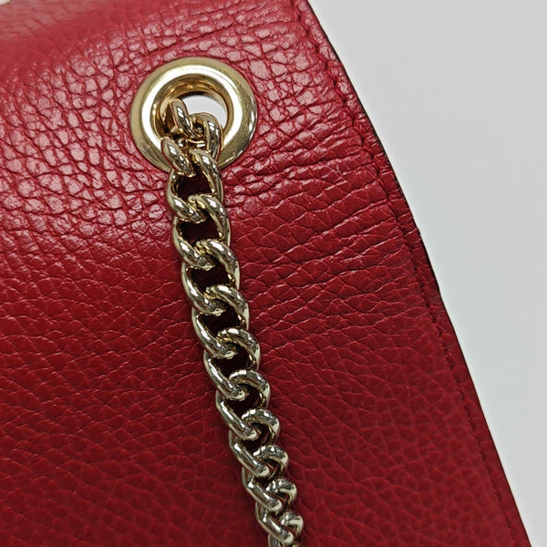 Interlocking G Small Calfskin Red