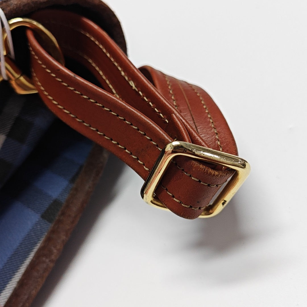 Coated Canvas Shoulder Bag Blue