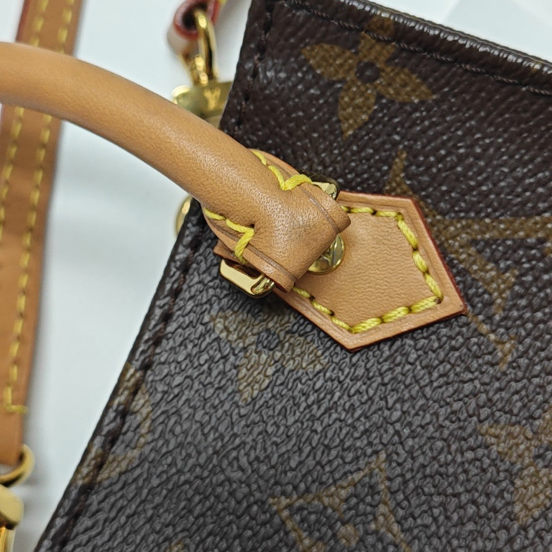 SAC PLAT Mini Monogram Coated Canvas Brown