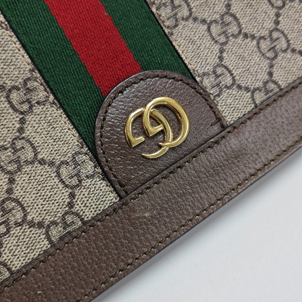Ophidia Small Monogram Coated Canvas Beige