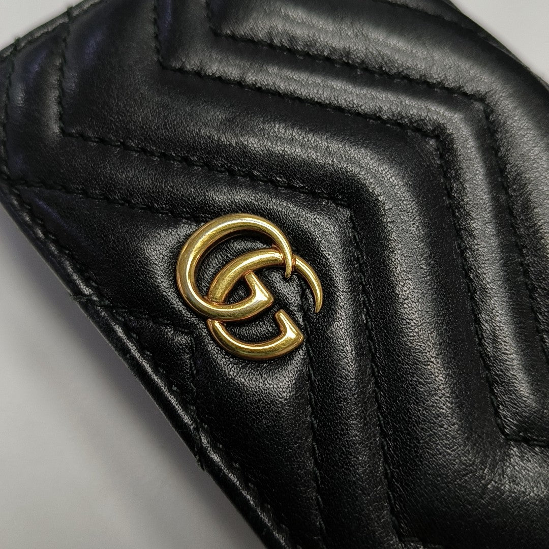 GG Marmont Mini Quilted Calfskin Black Wallet