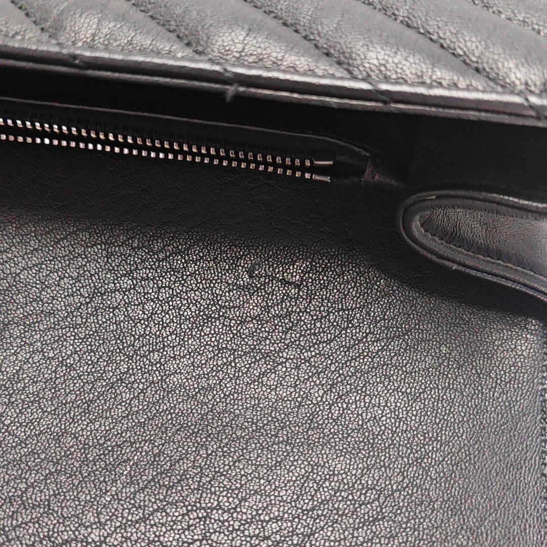 Quilted Calfskin Shoulder Bag Black