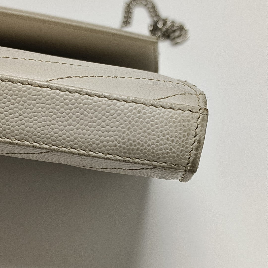 MONOGRAM Medium Chevron Calfskin White