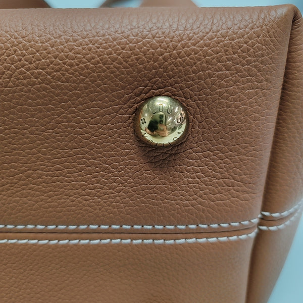 LOW KEY HOBO PM Monogram Calfskin Brown