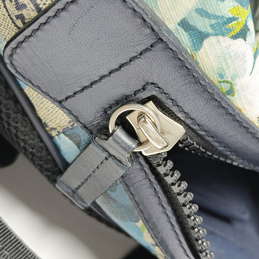 GG Blooms Monogram Coated Canvas Gray