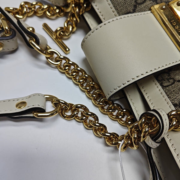 Padlock Small Monogram Coated Canvas Beige