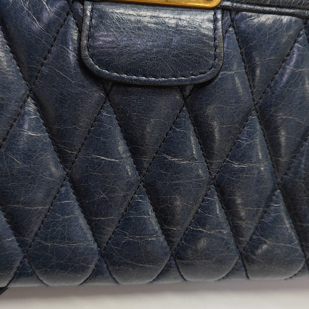 Quilted Lambskin Shoulder Bag Blue