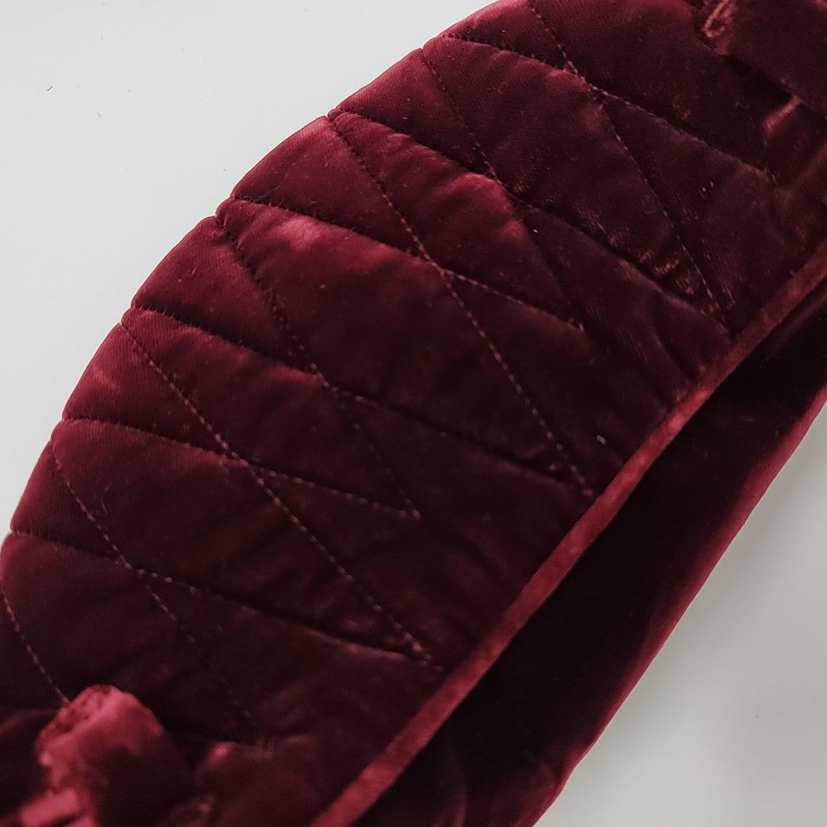 Two-Tone Waist Bag Quilted Velvet Red