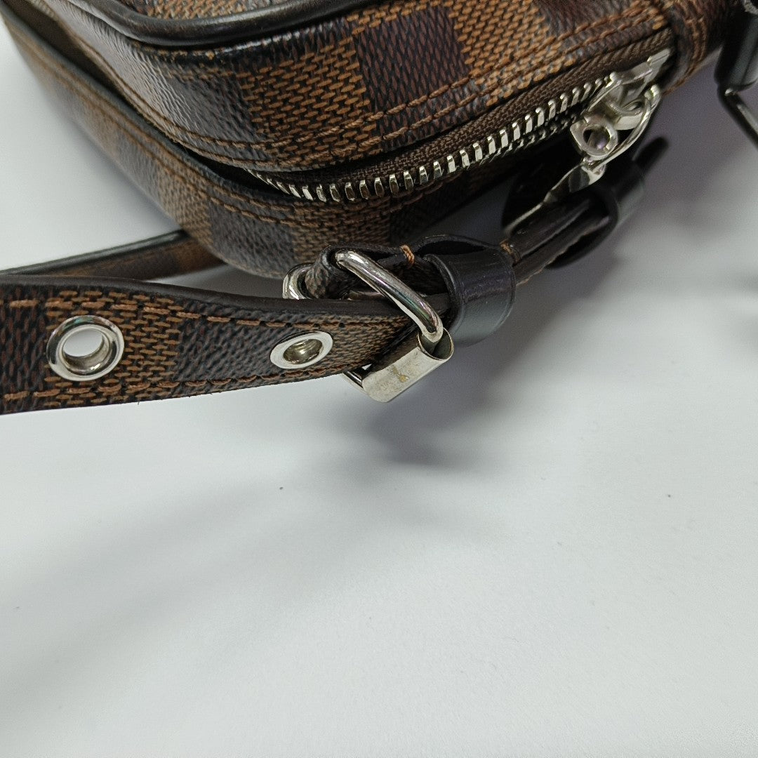 AMAZON Damier Ebene Coated Canvas Brown