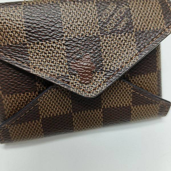 KIRGAMI Damier Ebene Coated Canvas Brown Wallet