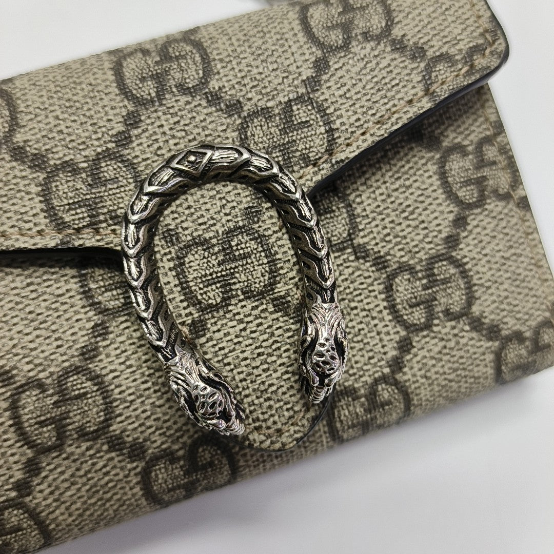 Dionysus Mini Monogram Coated Canvas Beige