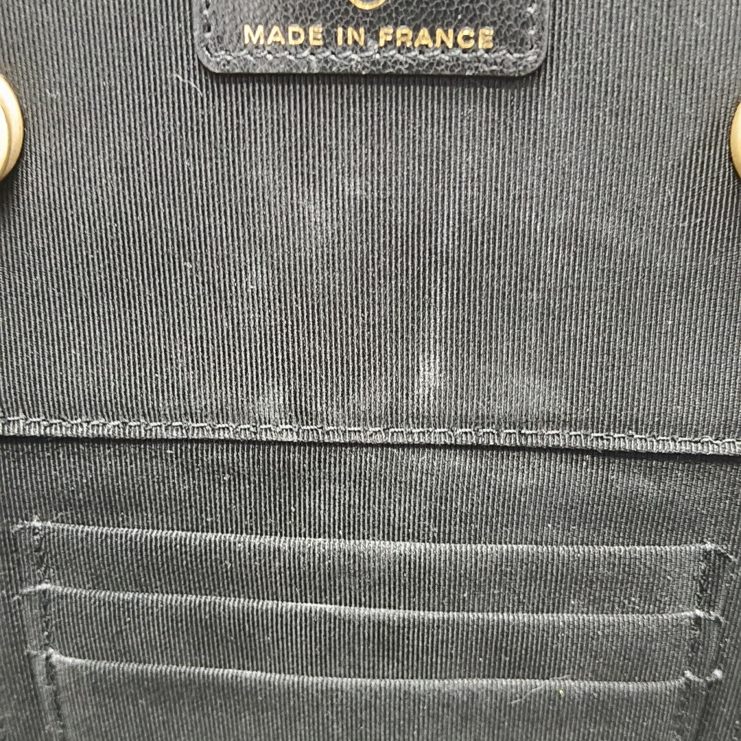 Quilted Lambskin Shoulder Bag Black