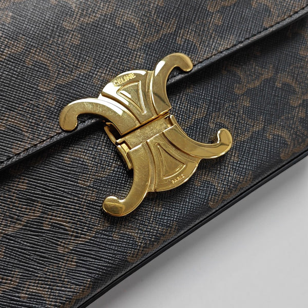 TRIOMPHE Small Coated Canvas Brown