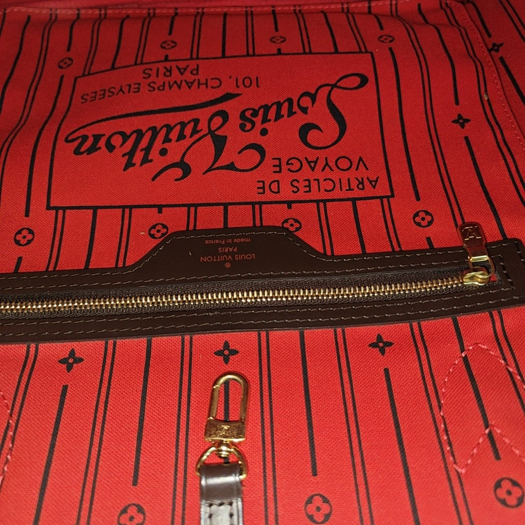 NEVERFULL MM Damier Ebene Coated Canvas Brown