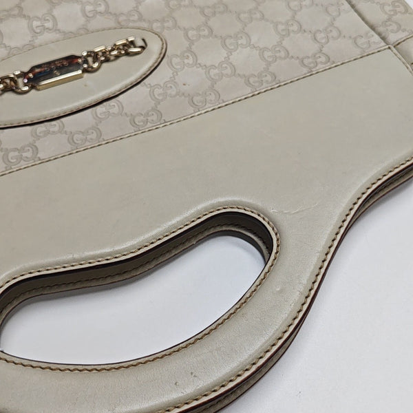 Monogram Calfskin Top Handle Bag White
