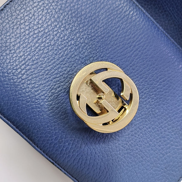 Interlocking G Small Calfskin Blue