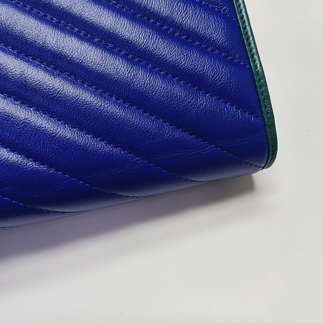 GG Marmont Mini Quilted Calfskin Blue
