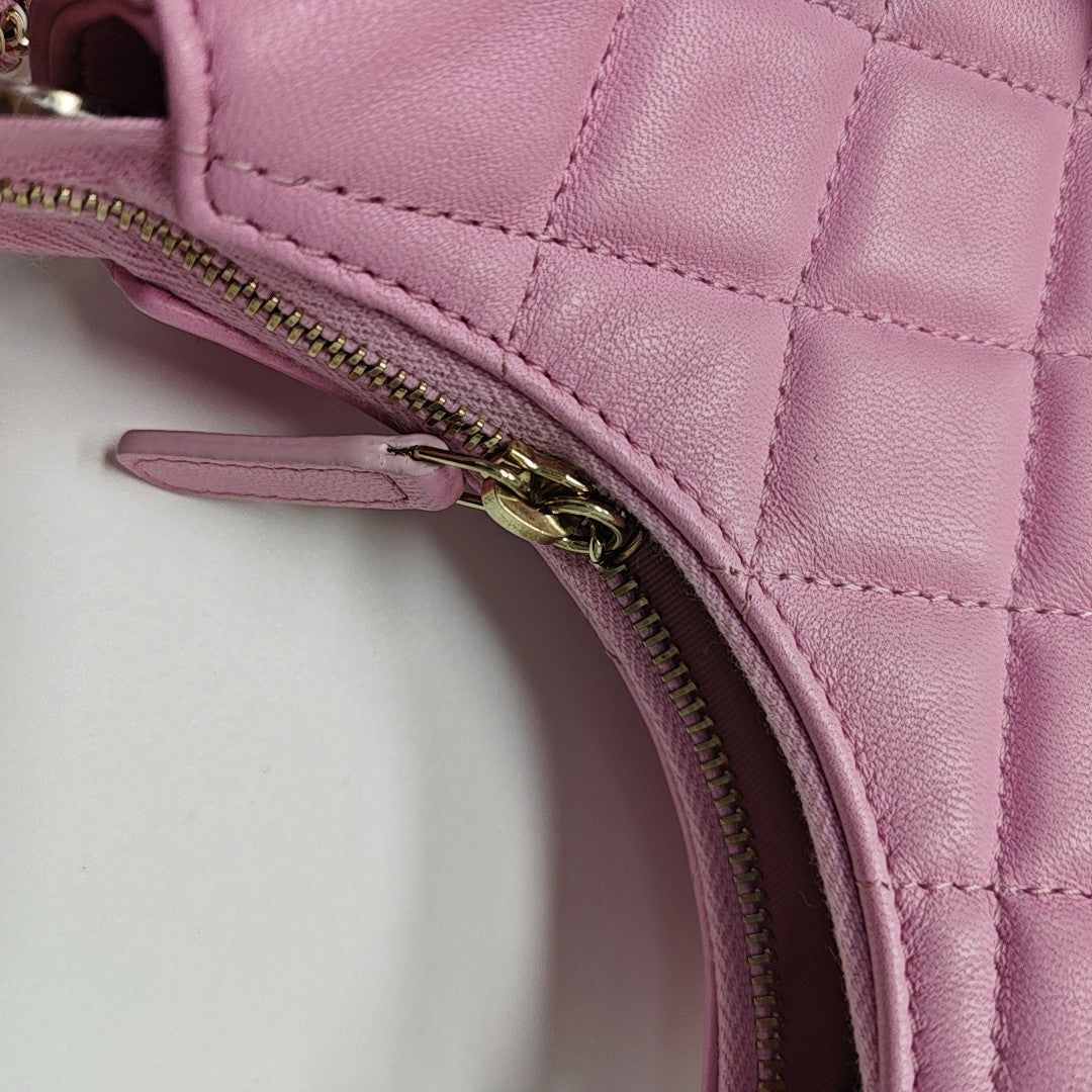 Quilted Lambskin Shoulder Bag Mini Pink