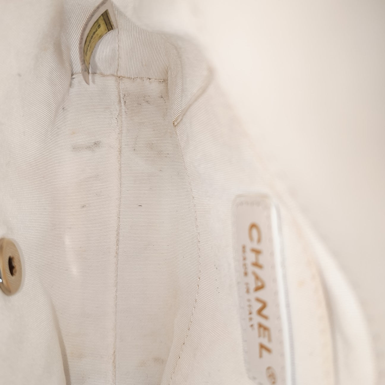 Quilted Calfskin Shoulder Bag White