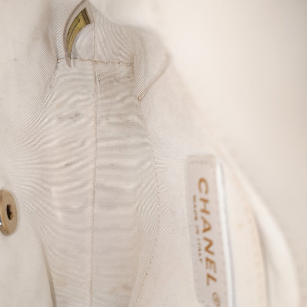 Quilted Calfskin Shoulder Bag White