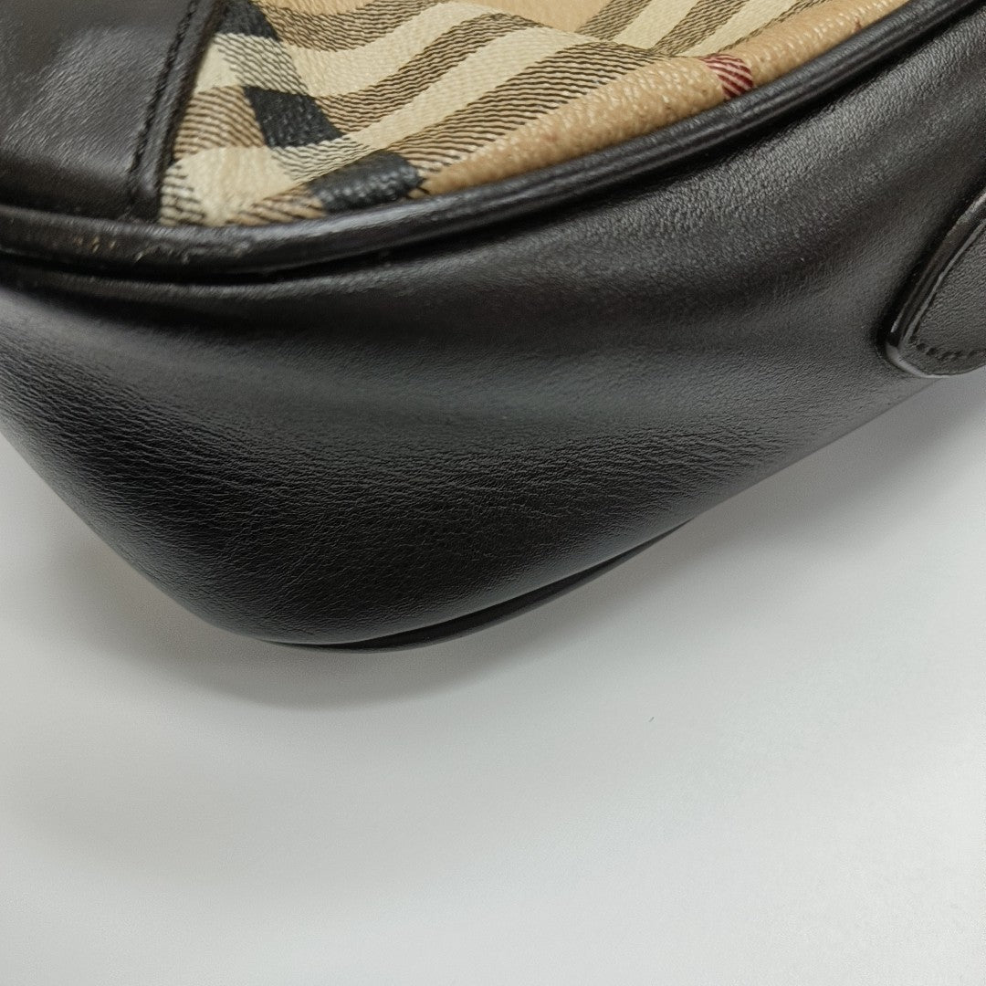 Coated Canvas Shoulder Bag Beige