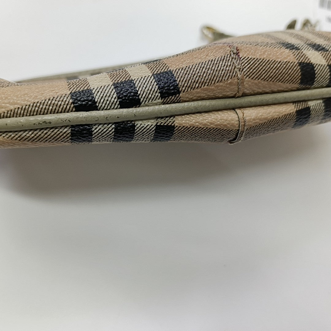 Coated Canvas Clutch Beige