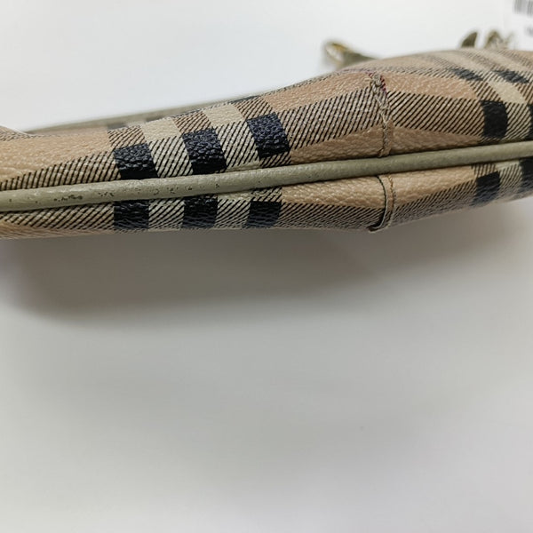 Coated Canvas Clutch Beige