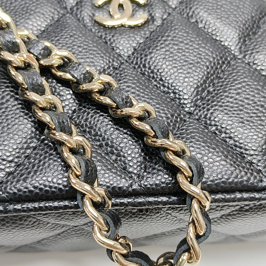 Quilted Grained Calfskin Black