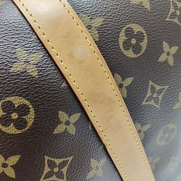 KEEPALL 60 Monogram Coated Canvas Brown