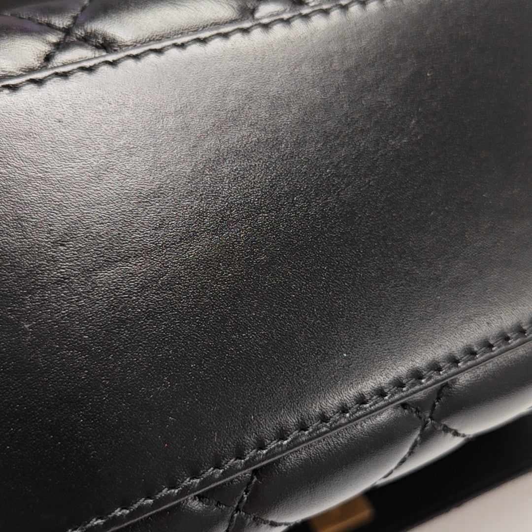 COCO HANDLE Small Quilted Calfskin Black