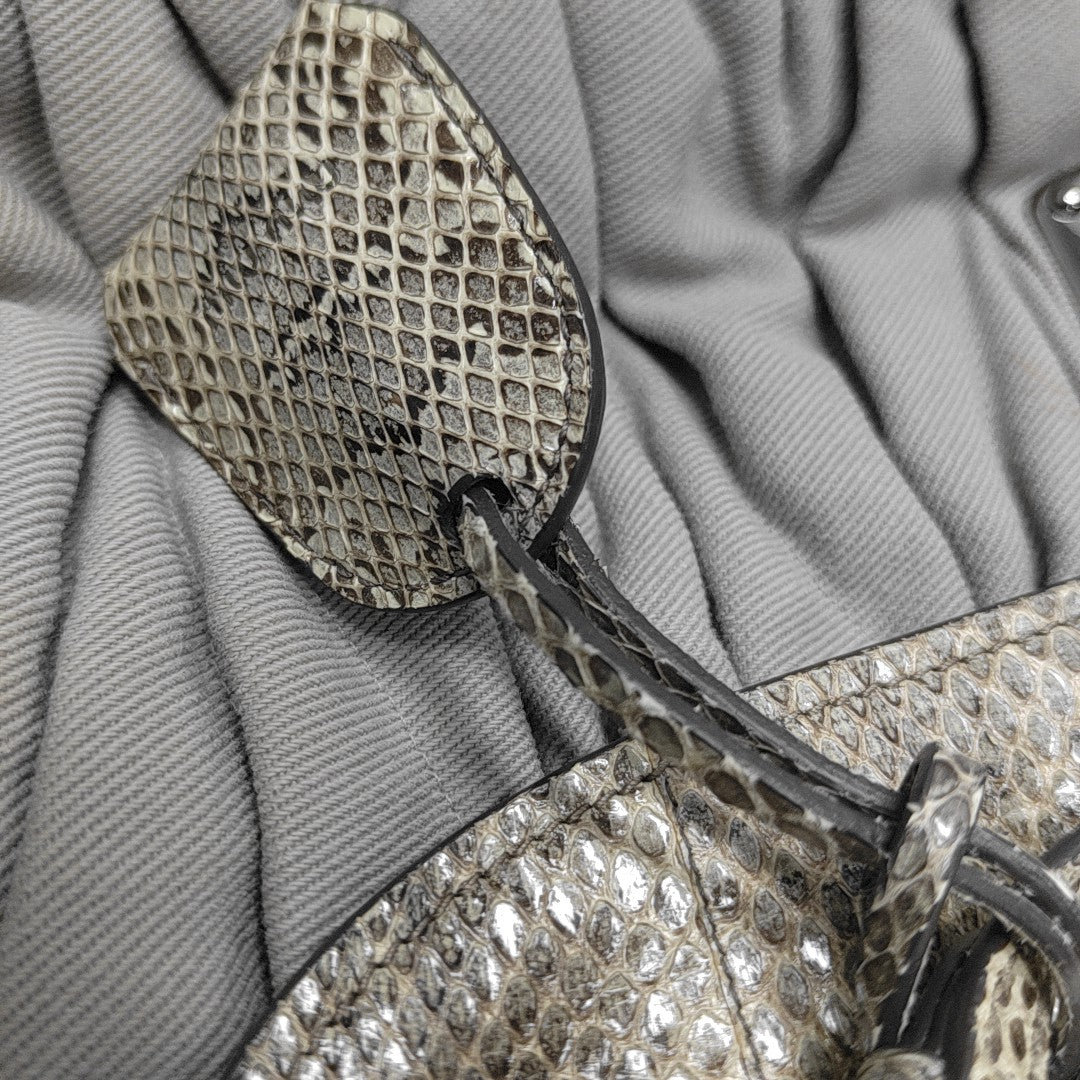 Quilted Fabric Shoulder Bag Gray