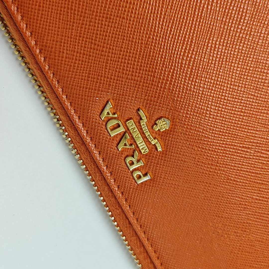 Saffiano Calfskin Wallet Orange