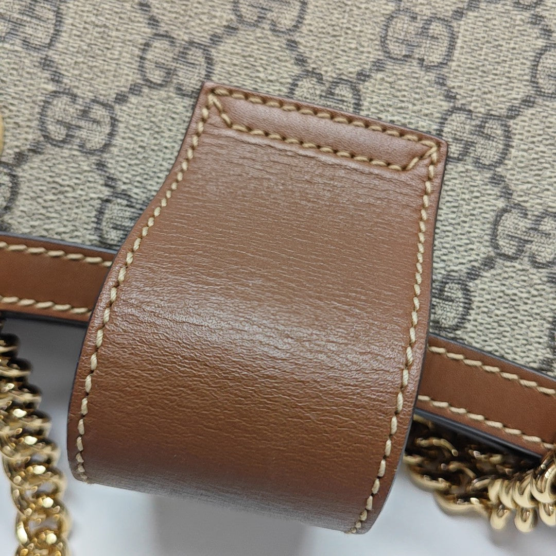 Padlock Small Monogram Coated Canvas Beige
