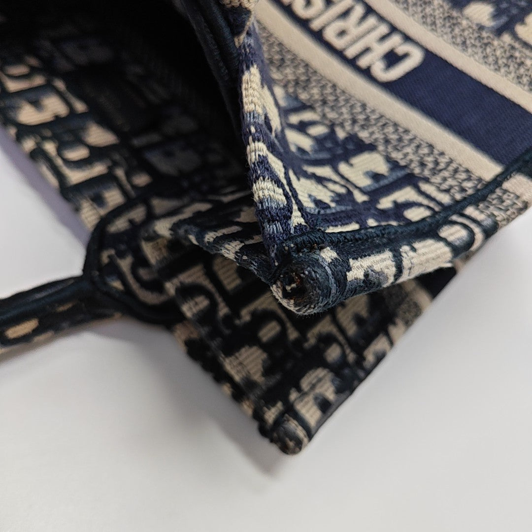Book Tote Small Oblique Canvas Blue