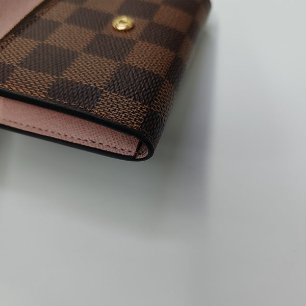 ROSALIE Damier Ebene Coated Canvas Brown Wallet