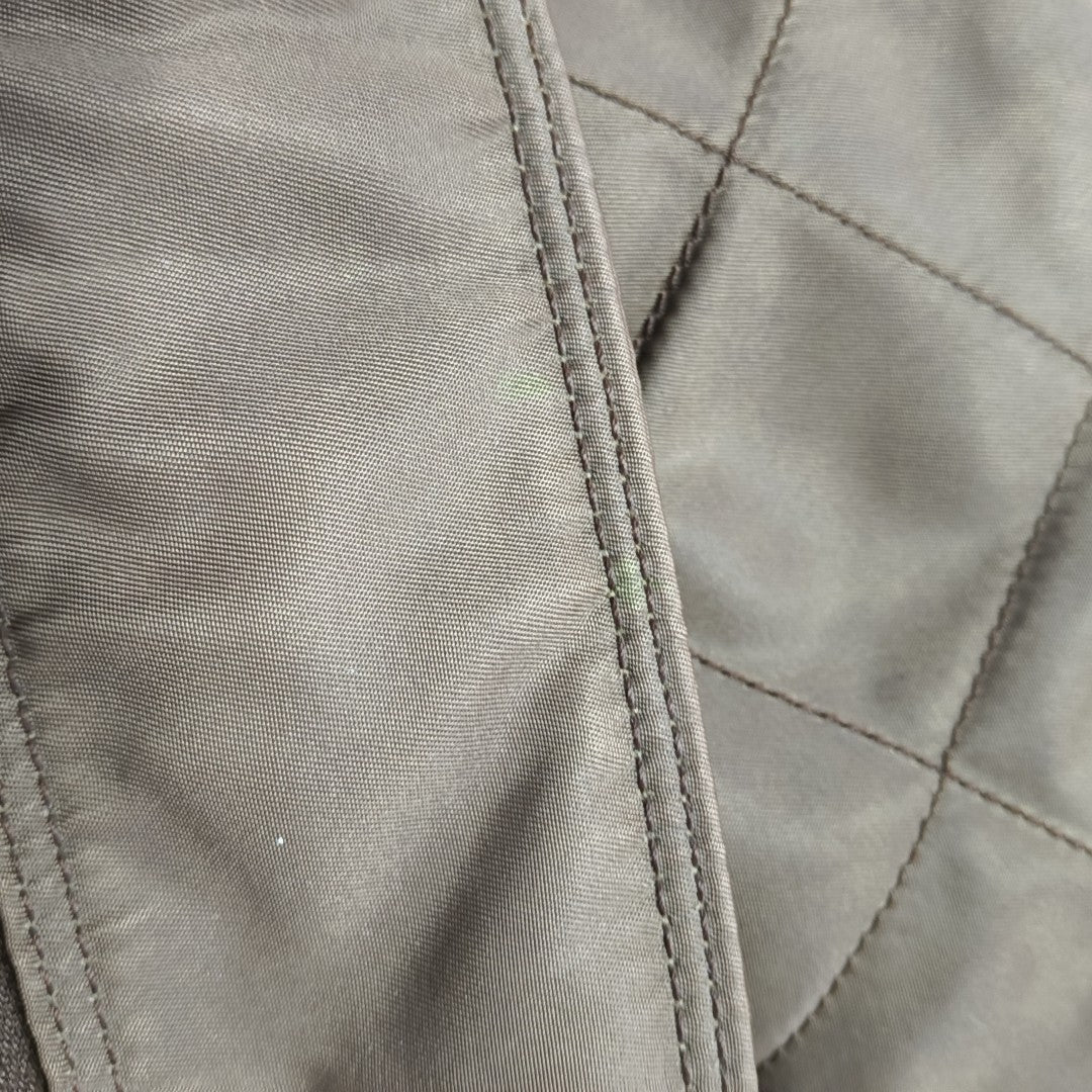 Quilted Nylon Tote Bag Brown