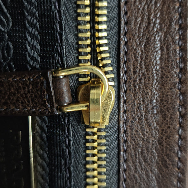 Calfskin Top Handle Bag Brown