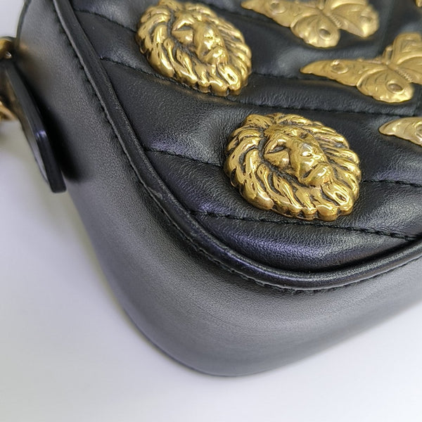GG Marmont Small Quilted Calfskin Black